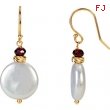 14kt Yellow EARRINGS COMPLETE WITH STONE GARNET PAIR 33.00X13.00 MM Polished NONE