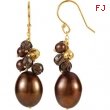 14kt Yellow EARRINGS Complete with Stone VARIOUS VARIOUS SMOKY QUARTZ AND CHOC PEARL Polished EARRIN