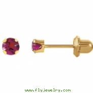 14kt Yellow FEBRUARY 03.00 MM Polished SOLITAIRE BIRTHSTONE EARRING