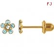 14kt Yellow MARCH 03.00X03.00 MM Polished FLOWER BIRTHSTONE EARRING