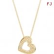 14kt Yellow NECKLACE Complete with Stone ROUND VARIOUS Diamond Polished 1/4CTW DIA HEART NECKLACE