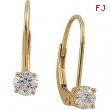 14kt Yellow PAIR 04.00 MM Polished DIAMOND LEVER BACK EARRING