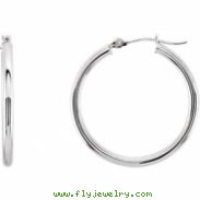 14kt Yellow PAIR 25.00 MM Polished HOOP EARRING