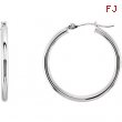 14kt Yellow PAIR 30.00 MM Polished HOOP EARRING