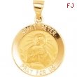 14kt Yellow Pendant Complete No Setting 18.25 MM Polished ROUND HOLLOW ST. PETER MEDAL
