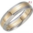 14kt Yellow/White Band 07.00 06.00 MM Complete No Setting Polished TWO TONE INSIDE ROUND BAND