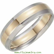 14kt Yellow/White Band 07.00 06.00 MM Complete No Setting Polished TWO TONE INSIDE ROUND BAND