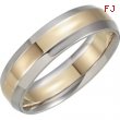 14kt Yellow/White Band 08.00 06.00 MM Complete No Setting Polished TWO TONE INSIDE ROUND BAND