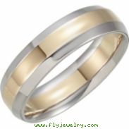 14kt Yellow/White Band 09.00 06.00 MM Complete No Setting Polished TWO TONE INSIDE ROUND BAND