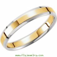 14kt Yellow/White SIZE 11 Polished TWO TONE DESIGN BAND