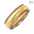 14kt Yellow/White SIZE 11.5 Polished TWO TONE DESIGN BAND
