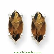 14kw 10x5mm Marquise Smokey Quartz Earring