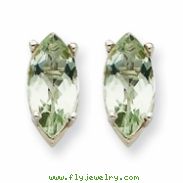 14kw 10x8mm Marquise Green Amethyst Earring