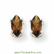 14kw 5X2.5mm Marquise Smokey Quartz Earring