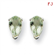 14kw 5x3 Pear Green Amethyst Earring