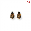 14kw 5x3 Pear Smokey Quartz Earring