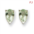 14kw 6x4 Pear Green Amethyst Earring