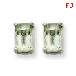 14kw 6x4mm Emerald Green Amethyst Earring