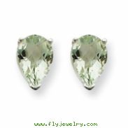 14kw 7x5 Pear Green Amethyst Earring