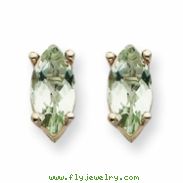 14kw 8x4mm Marquise Green Amethyst Earring