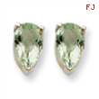 14kw 8x5 Pear Green Amethyst Earring