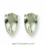 14kw 8x5 Pear Green Amethyst Earring