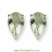 14kw 9x6 Pear Green Amethyst Earring