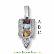 14KW Family Jewelry Diamond Semi-Set Pendant