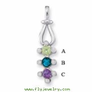 14KW Family Jewelry Diamond Semi-Set Pendant