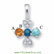 14KW Family Jewelry Diamond Semi-Set Pendant