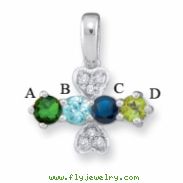 14KW Family Jewelry Diamond Semi-Set Pendant