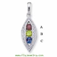 14KW Family Jewelry Diamond Semi-Set Pendant