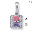 14KW Family Jewelry Diamond Semi-Set Pendant