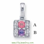 14KW Family Jewelry Diamond Semi-Set Pendant