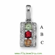 14KW Family Jewelry Diamond Semi-Set Pendant