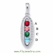 14KW Family Jewelry Diamond Semi-Set Pendant