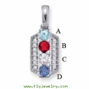 14KW Family Jewelry Diamond Semi-Set Pendant