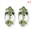 14kw Marquise 4-Prong 12 x 6mm Green Amethyst Earring