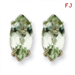 14kw Marquise 4-Prong 12 x 6mm Green Amethyst Earring