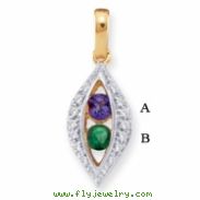 14KY Family Jewelry Diamond Semi-Set Pendant