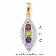 14KY Family Jewelry Diamond Semi-Set Pendant