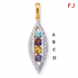 14KY Family Jewelry Diamond Semi-Set Pendant