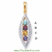 14KY Family Jewelry Diamond Semi-Set Pendant