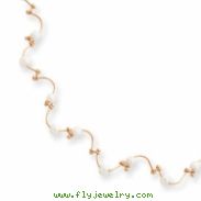 16in Gold-plated Floating Pearl Wave Necklace chain