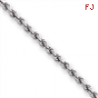 18in Rhodium-plated 3mm Diamond Cut French Rope Chain