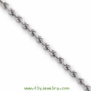 18in Rhodium-plated 3mm Diamond Cut French Rope Chain