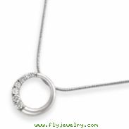 18in Rhodium-plated CZ Circle Journey Necklace chain