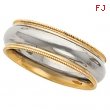 18K Yellow & Platinum Gold Tt Comfort Fit Milgrain Band