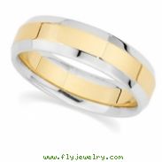 18K Yellow & Platinum Gold Two Tone Design Band