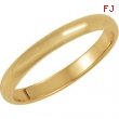 18K Yellow 02.50 MM Half Round Band